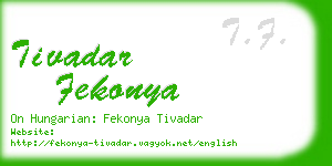 tivadar fekonya business card